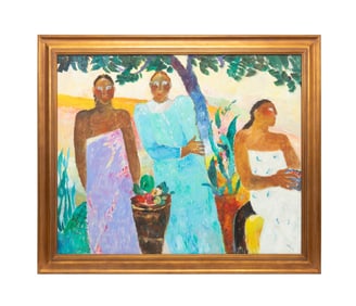 ANN 'FRANTIC' THREE ISLAND WOMEN OIL PAINTING