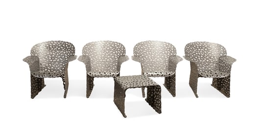 R. SCHULTZ FOR KNOLL, 5PC 'TOPIARY' PATIO GROUP