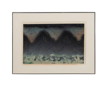 JOSEPH GLASCO, MODERN MOUNTAIN LANDSCAPE, 1976 O/P
