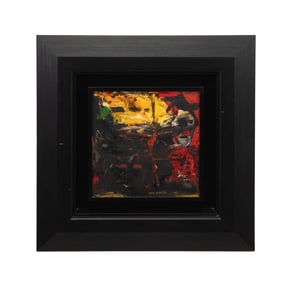 PARESH MAITY, YELLOW CITYSCAPE, 1991 OIL ON BOARD