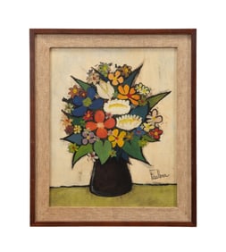 HENRY FAULKNER, FLORAL STILL LIFE, OIL PAINTING