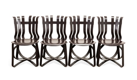 GEHRY FOR KNOLL, 4 'HAT TRICK' CHAIRS, 1992 & 1994