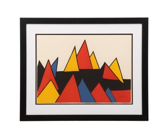 CALDER, RED PYRAMID LITHOGRAPH SIGNED