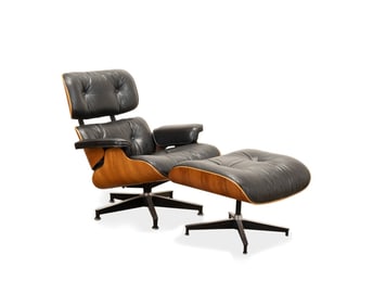 EAMES FOR HERMAN MILLER LOUNGE CHAIR AND OTTOMAN