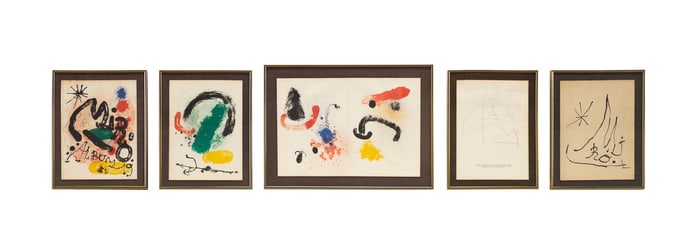MIRO, 4 PLATES 'ALBUM 19' W/ SIGNED EDITION PAGE