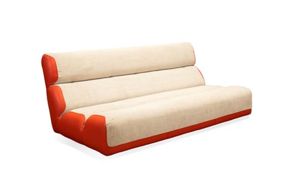 ROCHE BOBOIS 'TIE BREAK' LEATHER & FABRIC SOFA