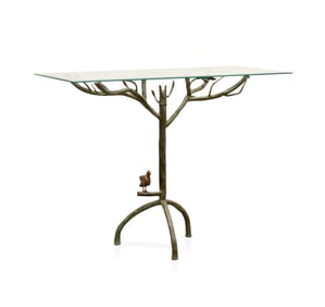 AFTER DIEGO GIACOMETTI, IRON AND GLASS GUERIDON