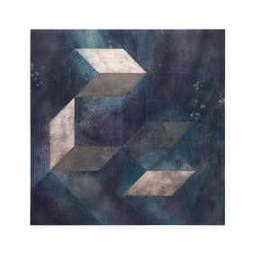 W. DEAN GILLETTE, 1972 BLUE GEOMETRIC, OIL/CANVAS