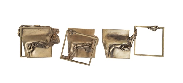 GEORGE BEASLEY, FABRIC STUDY BRONZE TRIPTYCH