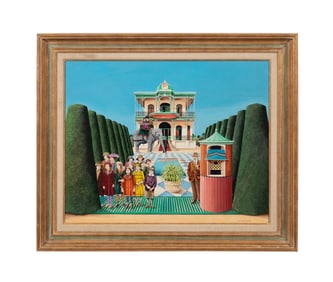 ANTHONY SOUTHCOMBE, 'ELEPHANT RIDES' OIL ON BOARD
