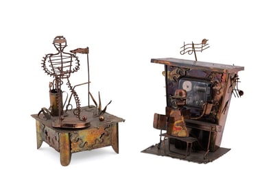 GORDON BRADT, TWO KINETIC MUSIC BOXES