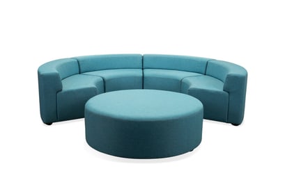 KNOLL BLUE 'K. LOUNGE' MODULAR SEATING GROUP, 5PC