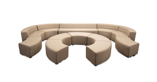 KNOLL GREY 'K. LOUNGE' MODULAR SEATING GROUP, 12PC