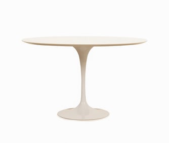KNOLL WHITE TULIP DINING TABLE, 48