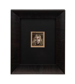 ROSIE CLARK PORTRAIT OF A GIRL OIL ON SCRATCHBOARD