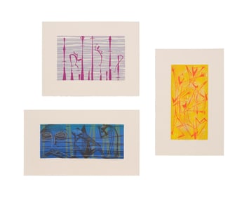 JIM HENSON, 3 ABSTRACT SILKSCREEN ON PAPER