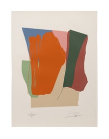 L. ZOX 'GREEN CARD SOUND II' C. 1980 SCREENPRINT