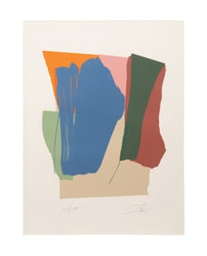 LARRY ZOX 'GREEN CARD SOUND I' C. 1980 SCREENPRINT
