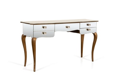 HOLLYWOOD REGENCY STYLE MIRRORED VANITY / DESK