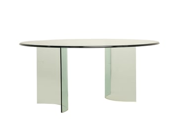 MANNER FIAM ITALIA, GLASS TOP DINING TABLE