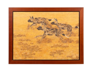 DONALD BURNETT, HYENAS, 1998 OIL ON CANVAS