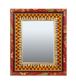 MACKENZIE-CHILDS WHIMSICALLY DECORATED MIRROR