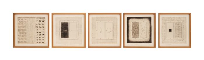 PAT STEIR 5 ENGRAVINGS FROM BURIAL MOUND SERIES