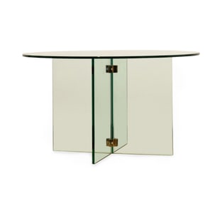 ATTR. TO LEO ROSEN FOR PACE, GLASS COCKTAIL TABLE