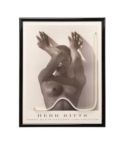 HERB RITTS, FRAMED GALLERY POSTER WITH NEON