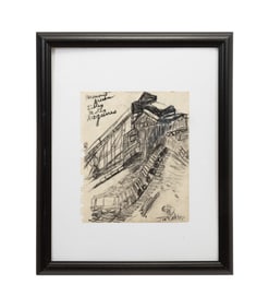JUSTIN MCCARTHY CHARCOAL DRAWING ON PAPER