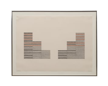 KATHERINE MITCHELL, 'DOUBLE ZIGGURAT', 1986 LITHO
