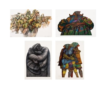 CHARLES BIBBS, FOUR UNFRAMED SIGNED PRINTS