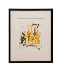 PURVIS YOUNG, UNTITLED BLACK AND YELLOW PAINTING