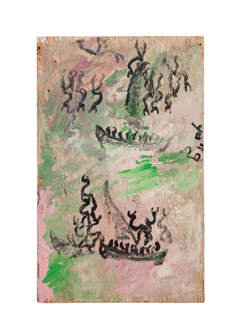 PURVIS YOUNG, UNTITLED ABSTRACT ON WOOD BOARD (1 of 4)