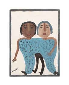 MOSE TOLLIVER, FIGURAL FOLK ART PAINTING ON WOOD