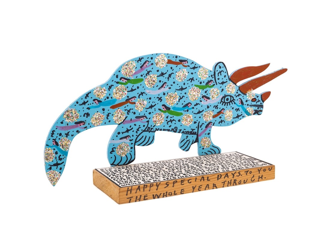 HOWARD FINSTER, FOLK ART RHINO SCULPTURE, 1993 (1 of 11)