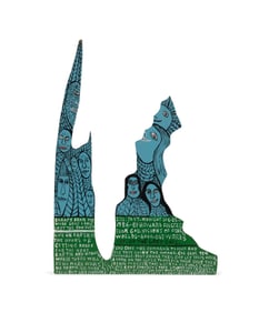 HOWARD FINSTER, MIXED MEDIA ON WOOD, 1986