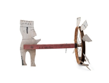 R.A. MILLER 'BLOW OSKAR' FOLK ART WHIRLIGIG