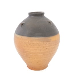 MICHAEL SIMON, STUDIO POTTERY TWO-TONE SALT GLAZED