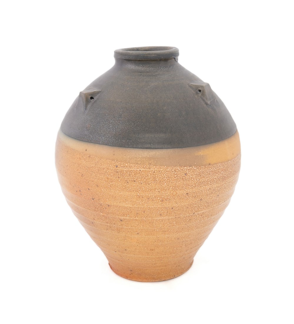MICHAEL SIMON, STUDIO POTTERY TWO-TONE SALT GLAZED (1 of 5)