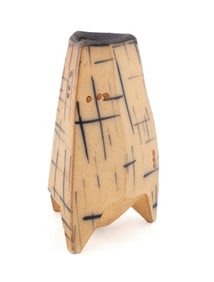 MICHAEL SIMON 'X' MOTIF STONEWARE VASE
