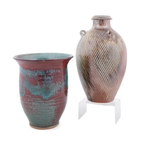 BEN OWEN III, TWO STUDIO POTTERY VASES, 2007-2008