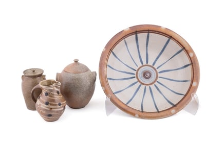 FOUR STUDIO POTTERY VESSELS, INCL. VERNON OWENS