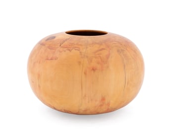ED MOULTHROP TURNED ASH-LEAF MAPLE DONUT VESSEL