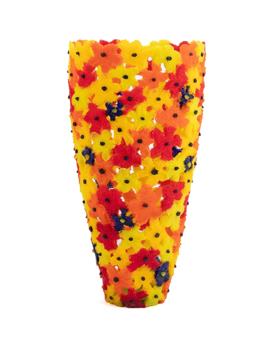 SUE HAWKER,' TOO MUCH IS NEVER ENOUGH', GLASS VASE (1 of 7)