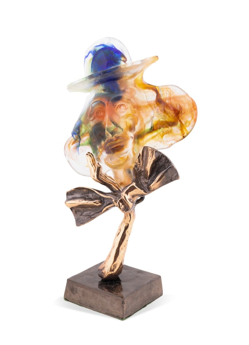 YVES LOHE GLASS AND BRONZE CLOWN SCULPTURE (1 of 7)