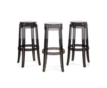 STARCK FOR KARTELL, THREE 'CHARLES GHOST' STOOLS