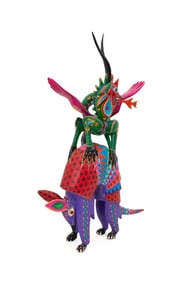 MEXICO CARVED ALEBRIJE DOUBLE ANIMAL SCULPTURE
