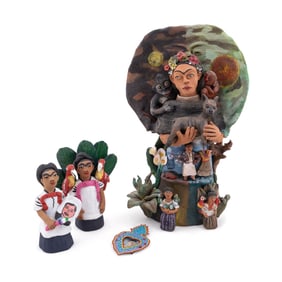 DEMETRIO & JOSEFINA AGUILAR 3 POTTERY FIGURINES