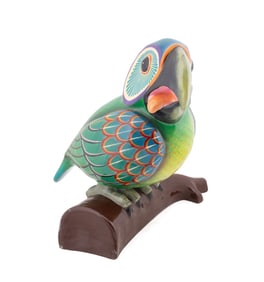 SERMEL STUDIO, MCM PAPIER MACHE PARROT ON BRANCH